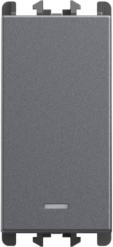 URMET - Interruttore retroilluminato morsetti innesto rapido 1 modulo 1P 10AX Lybra Titanio 27001L.TT