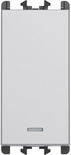 URMET - Deviatore retroilluminato morsetti innesto rapido 1 modulo 1P 10AX Lybra Alluminio 27003L.AL