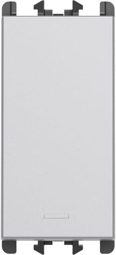 URMET - Pulsante retroilluminato morsetti innesto rapido 1 modulo 1P 10A Lybra Alluminio 27008.AL