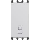 URMET - Pulsante retroilluminato con icona campanello morsetti a vite 1 modulo 1P 10A Lybra Alluminio
