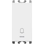 URMET - Pulsante retroilluminato con icona campanello morsetti a vite 1 modulo 1P 10A Lybra Bianco