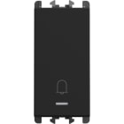 URMET - Pulsante retroilluminato con icona campanello morsetti a vite 1 modulo 1P 10A Lybra Nero