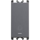 URMET - Pulsante retroilluminato con icona campanello morsetti a vite 1 modulo 1P 10A Lybra Titanio 27109L.TT