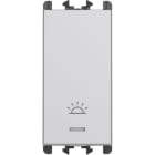 URMET - Pulsante retroilluminato con icona luce morsetti a vite 1 modulo 1P 10A Lybra Alluminio 27110L.AL