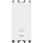 URMET - Pulsante retroilluminato con icona luce morsetti a vite 1 modulo 1P 10A Lybra Bianco
