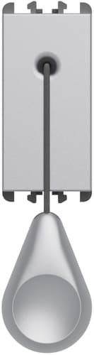URMET - Pulsante a tirante con 15 m cordone e pomello morsetti a vite 1 modulo 1P NO 10A Lybra Alluminio