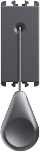 URMET - Pulsante a tirante con 15 m cordone e pomello morsetti a vite 1 modulo 1P NO 10A Lybra Titanio 27118.TT