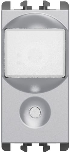 URMET - Sensore IR con simulatore di presenza morsetti a vite 230Vac 6A 1 modulo Lybra Alluminio 27125.AL