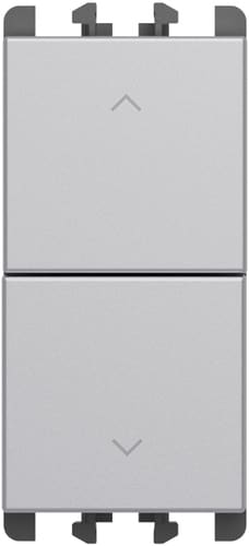 URMET - Pulsanti indipendenti morsetti a vite 1 modulo 1P NO + 1P NO 10A Lybra Alluminio 27138.AL