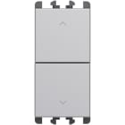 URMET - Pulsanti indipendenti morsetti a vite 1 modulo 1P NO + 1P NO 10A Lybra Alluminio 27138.AL