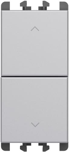 URMET - Pulsanti interbloccati morsetti vite 1 modulo 1P NO + 1P NO 10A Lybra Alluminio 27139.AL