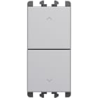 URMET - Pulsanti interbloccati morsetti vite 1 modulo 1P NO + 1P NO 10A Lybra Alluminio