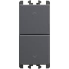 URMET - Pulsanti interbloccati morsetti vite 1 modulo 1P NO + 1P NO 10A Lybra Titanio