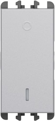 URMET - Interruttore morsetti a vite 1 modulo 2P 16AX Lybra Alluminio 27162.AL