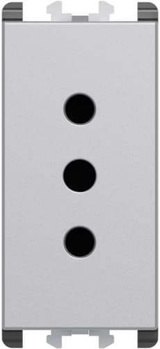 URMET - Presa P11 1 modulo 2P+T 10A-250V Lybra Alluminio
