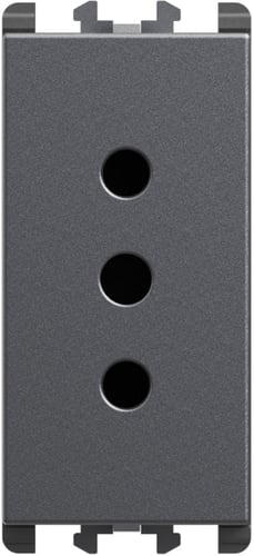 URMET - Presa P11 1 modulo 2P+T 10A-250V Lybra Titanio 27301.TT