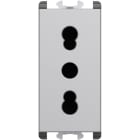 URMET - Presa bipasso P11-P17 1 modulo 2P+T 16A-250V Lybra Alluminio