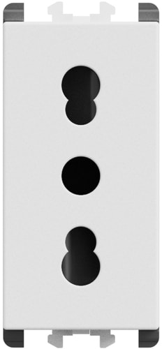 URMET - Presa bipasso P11-P17 1 modulo 2P+T 16A-250V Lybra Bianco