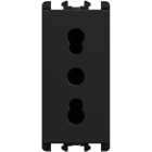 URMET - Presa bipasso P11-P17 1 modulo 2P+T 16A-250V Lybra Nero