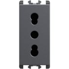 URMET - Presa bipasso P11-P17 1 modulo 2P+T 16A-250V Lybra Titanio
