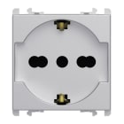 URMET - Presa universale P40 2 moduli 2P+T 16A-250V Lybra Alluminio 27310/2.AL