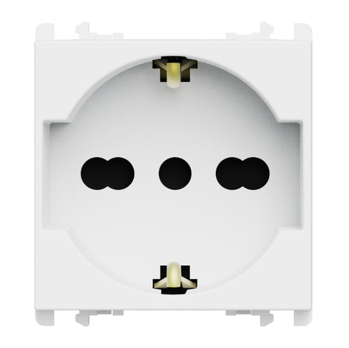 URMET - Presa universale P40 2 moduli 2P+T 16A-250V Lybra Bianco