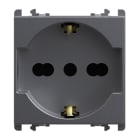 URMET - Presa universale P40 2 moduli 2P+T 16A-250V Lybra Titanio 27310/2.TT