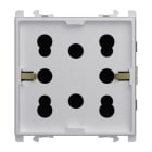 URMET - Presa Multy P40 2 moduli due prese bipasso P11-P17 e una presa schuko Lybra Alluminio 27311/2.AL