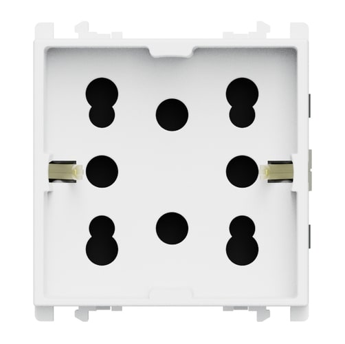 URMET - Presa Multy P40 2 moduli due prese bipasso P11-P17 e una presa schuko Lybra Bianco 27311/2.B