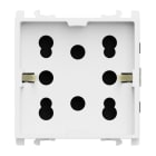 URMET - Presa Multy P40 2 moduli due prese bipasso P11-P17 e una presa schuko Lybra Bianco