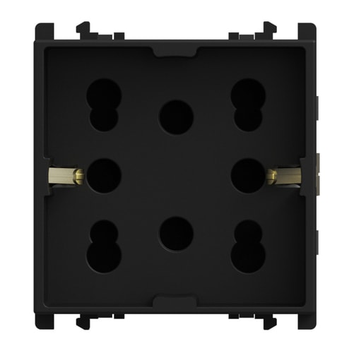 URMET - Presa Multy P40 2 moduli due prese bipasso P11-P17 e una presa schuko Lybra Nero 27311/2.N