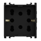 URMET - Presa Multy P40 2 moduli due prese bipasso P11-P17 e una presa schuko Lybra Nero 27311/2.N