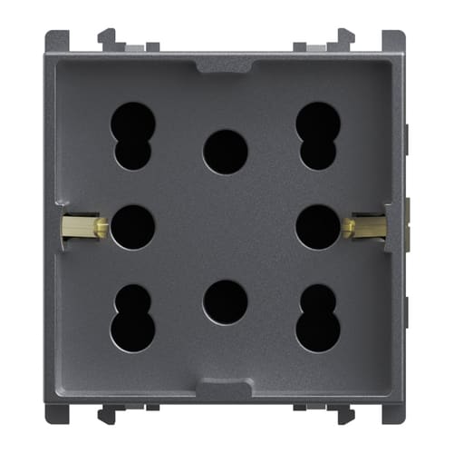 URMET - Presa Multy P40 2 moduli due prese bipasso P11-P17 e una presa schuko Lybra Titanio