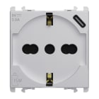URMET - Presa P40+USB 3.0A con uscita Tipo "C" 2 moduli Lybra Alluminio