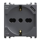 URMET - Presa P40+USB 3.0A con uscita Tipo "C" 2 moduli Lybra Titanio
