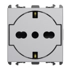 URMET - Presa universale P40 clean 2 moduli 2P+T 16A-250V Lybra Alluminio 27314/2.AL