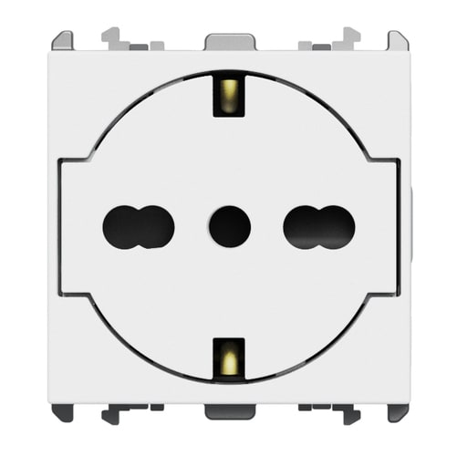 URMET - Presa universale P40 clean 2 moduli 2P+T 16A-250V Lybra Bianco