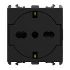 URMET - Presa universale P40 clean 2 moduli 2P+T 16A-250V Lybra Nero