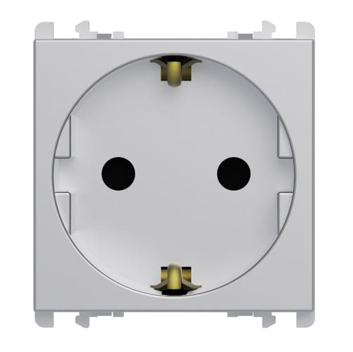 URMET - Presa tedesca 2 moduli 2P+T 16A-250V Lybra Alluminio