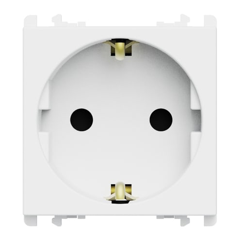 URMET - Presa tedesca 2 moduli 2P+T 16A-250V Lybra Bianco