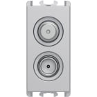 URMET - Presa diretta TV-SAT 1 modulo attenuazione 2 dB Lybra Alluminio