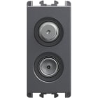 URMET - Presa diretta TV-SAT 1 modulo attenuazione 2 dB Lybra Titanio