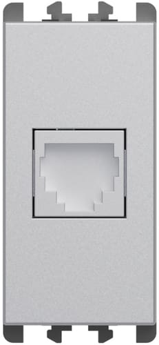 URMET - Presa telefonica RJ11 6/4 1 modulo Lybra Alluminio 27411.AL