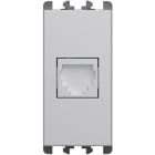URMET - Presa telefonica RJ11 6/4 1 modulo Lybra Alluminio 27411.AL