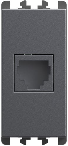 URMET - Presa telefonica RJ11 6/4 1 modulo Lybra Titanio