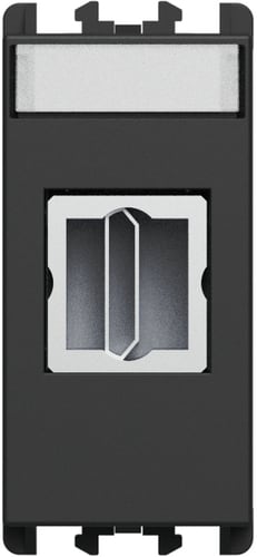 URMET - Connettore HDMI con adattatore da 19 poli F/F 1 modulo Lybra Nero