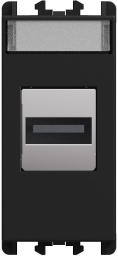 URMET - Connettore USB morsetti a vite 1 modulo Lybra Nero