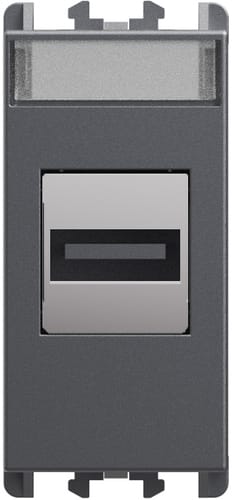 URMET - Connettore USB morsetti a vite 1 modulo Lybra Titanio