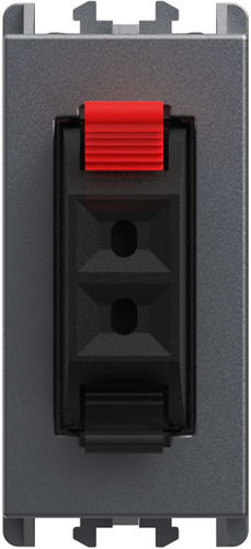 URMET - Presa Hi-Fi per altoparlante 1 modulo Lybra Titanio 27460.TT