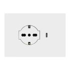 URMET - Kit supporto+placca Lybra con presa P40 Clean 2P+T 16A 250V e presa USB 3.0A Tipo C 3 moduli Bianco 27850.B
